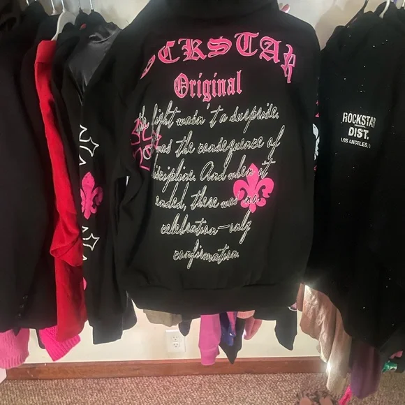 Rockstar Original Black and Pink Hoodie - Picture 2 of 2